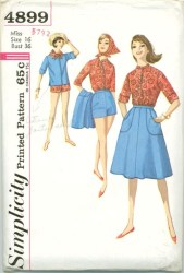 4899 1954 TIED POCKET APRONS WRAP OR NOT PATTERN SM